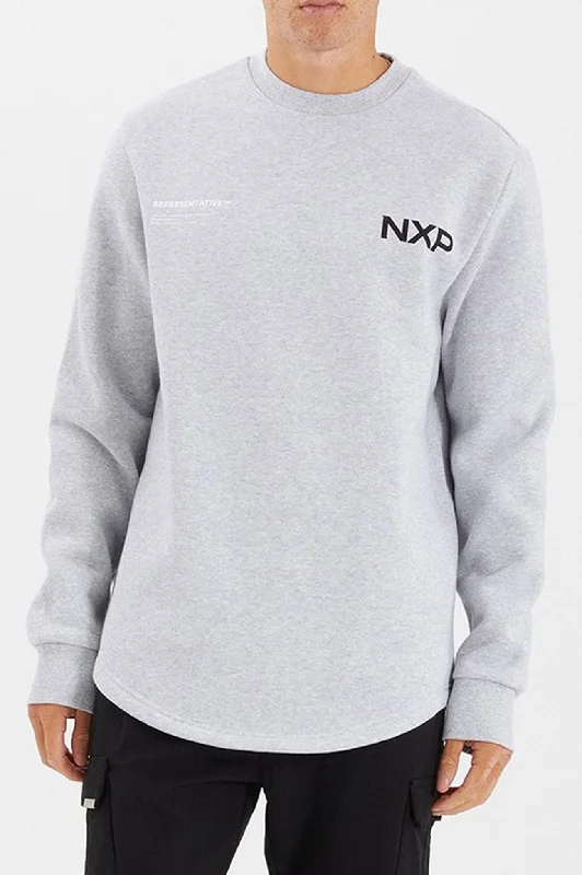 Phase Dual Curved Sweater Grey Marle Tailored Straight A-Line