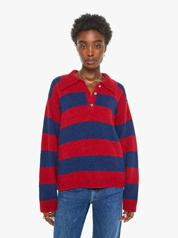 XiRENA Brenton Sweater - Red Blue Collared Crew Neck Turtle Neck