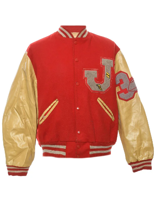 Red Team Jacket - XS Faux Fur Fabric Real Fur Fabric Shearling Fabric