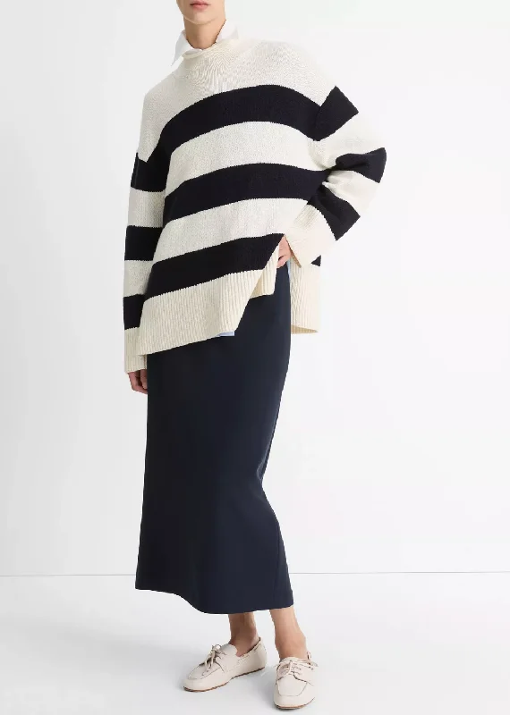 Oversized Striped Sweater Beaded Sweater Sequined Faux Fur