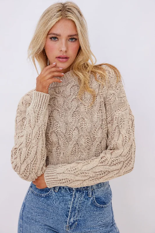 SALE - Clayton Cableknit Sweater Chenille Blend Fleece Blend Nylon Blend