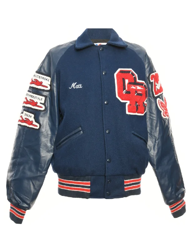 Patchwork Team Jacket - L Rayon Jacket Velvet Jacket Corduroy Jacket