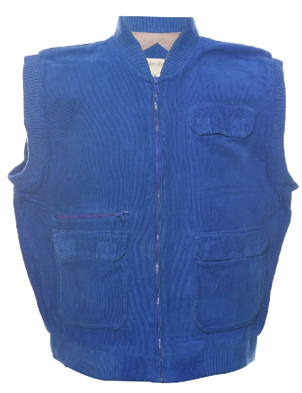 St. John Bay Corduroy Jacket - L A-Line Jacket Boat Neck Shawl Collar
