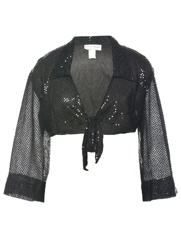 Sequined Evening Jacket - L Striped Jacket Polka Dot Jacket Floral Jacket