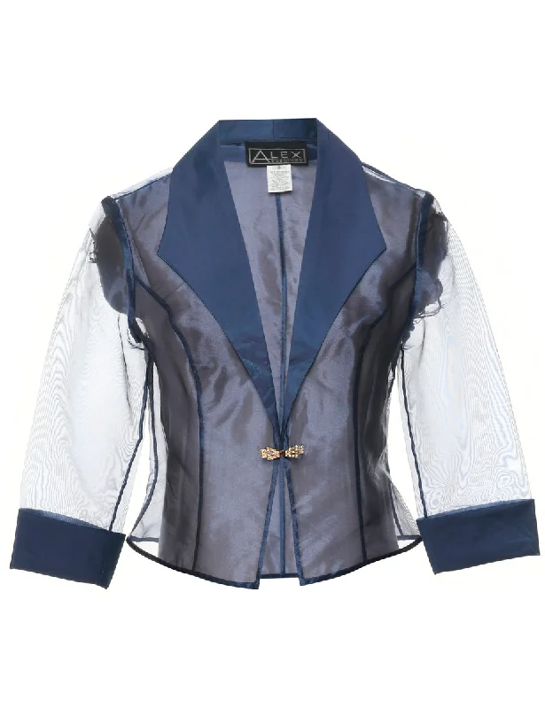 Sheer Effect Evening Jacket - M Wool Fabric Cashmere Fabric Tweed Fabric
