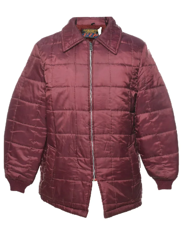 Quilted Ski Jacket - M Print Jacket Jacquard Jacket Embroidered Jacket