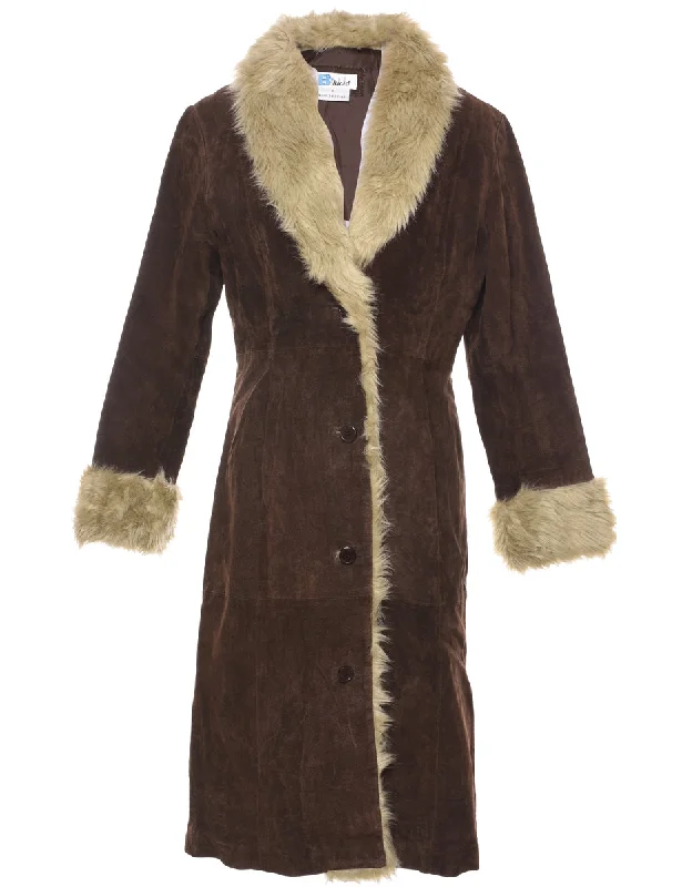 Single Breasted Y2K Suede Jacket - S Zippered Jacket Buttoned Jacket Snapped Jacket