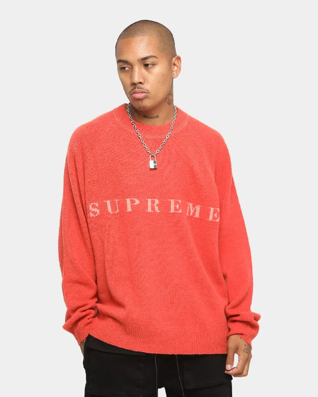 Supreme Stone Washed Sweater Red Hooded Sweater Collared Sweater Shawl Collar