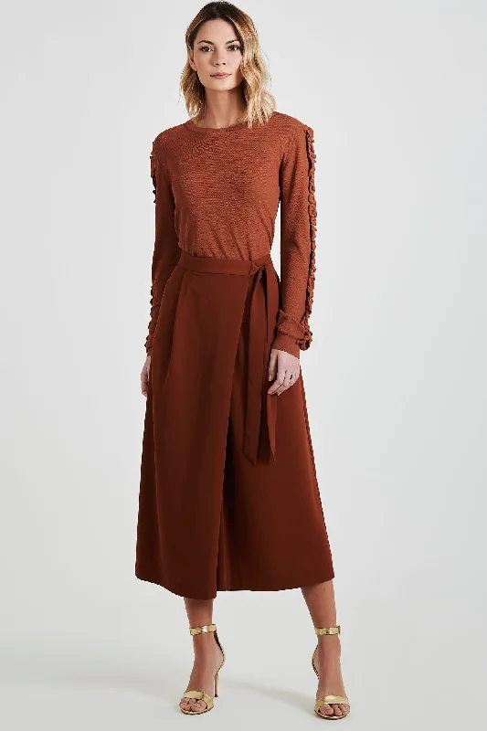 Women's Casual Regular Sweater Toggled Drawstring Belted