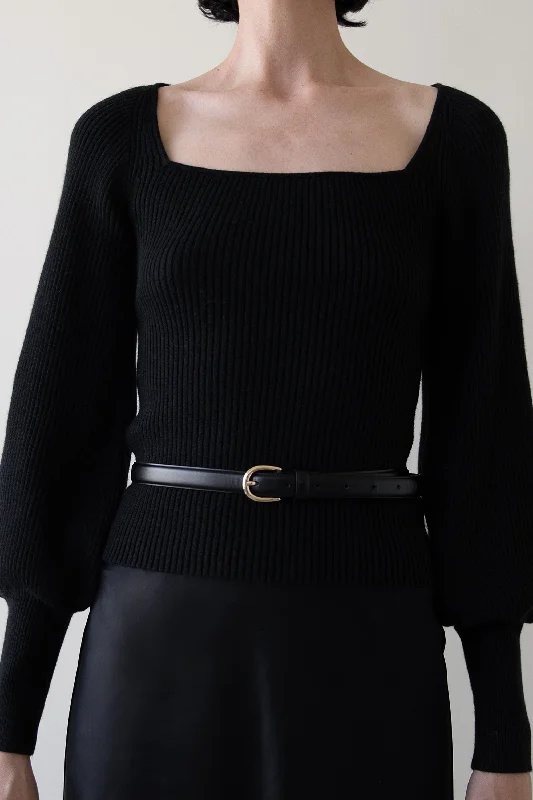 SQUARE NECK SWEATER Collared Crew Neck Turtle Neck