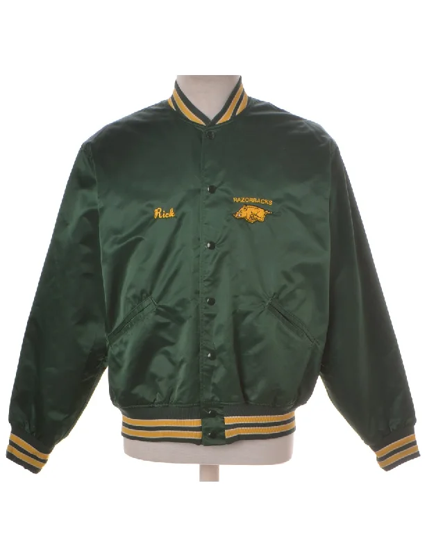 Ribbed Vintage Team Jacket Boat Neck Shawl Collar Notched Collar