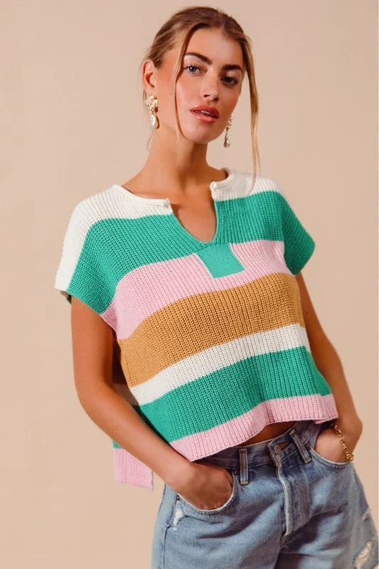 Color Block Notch V Sweater Denim Fabric Leather Fabric Suede Fabric