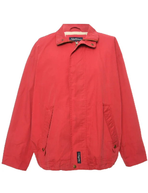 Red Harrington Jacket - L Denim Jacket Leather Jacket Suede Jacket
