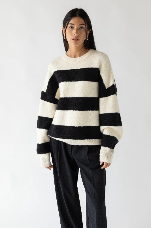Oatmeal Black Stripe