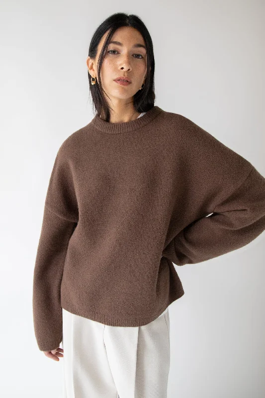 CREWNECK SWEATER Rayon Fabric Velvet Fabric Corduroy Fabric