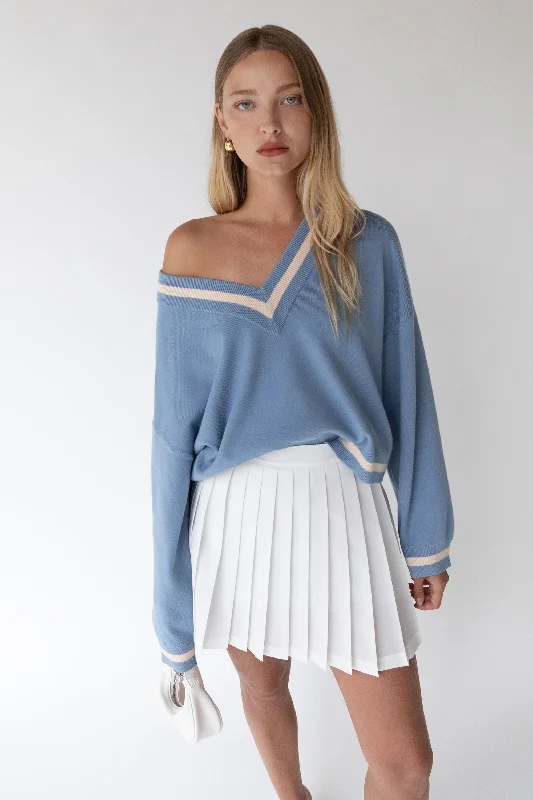 VARSITY V-NECK SWEATER Sequined Glittery Shiny
