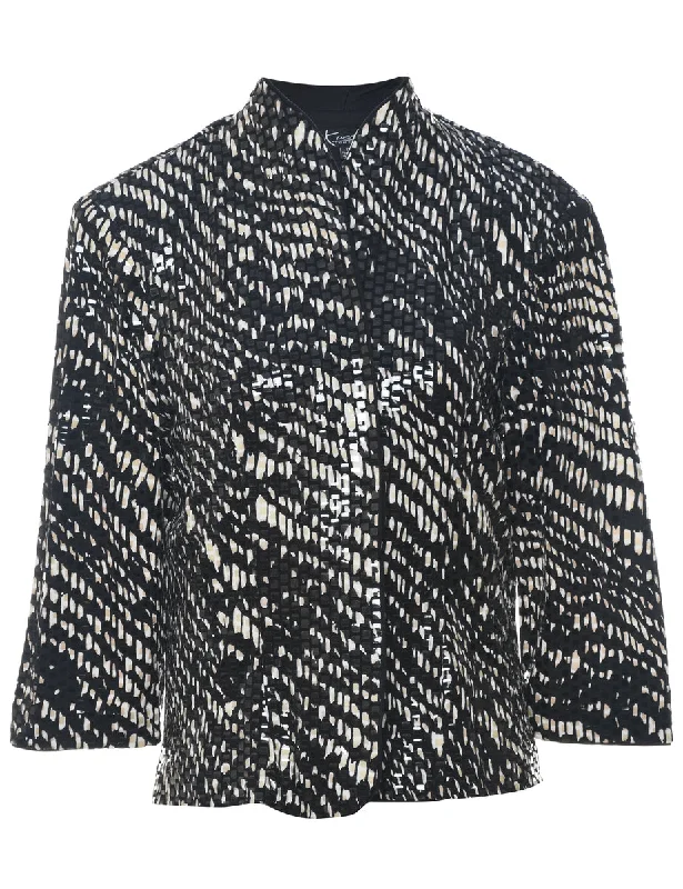 Patterned Evening Jacket - L Knit Fabric Woven Fabric Fleece Fabric