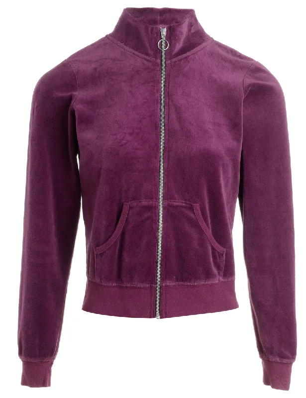 Reworked High Neck Velour Track Jacket - S Corduroy Jacket Velvet Jacket Brocade Jacket