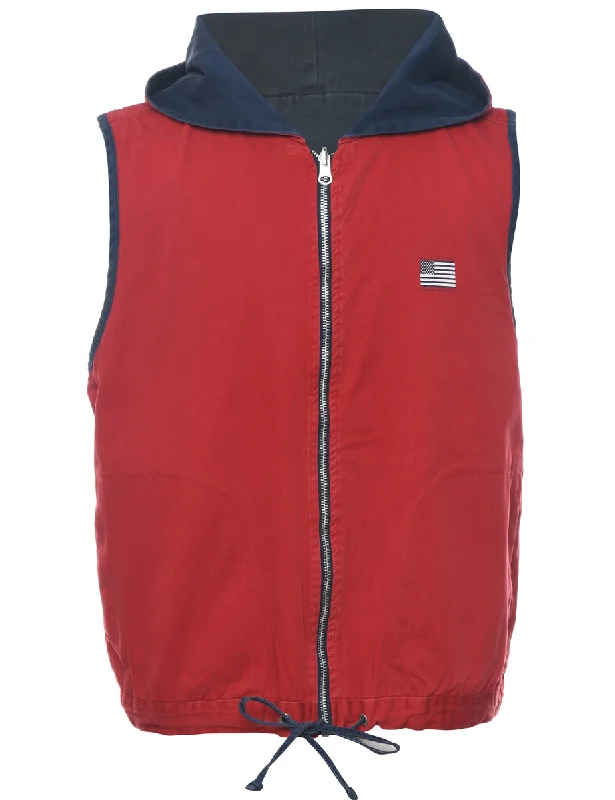 Red Jacket - L Cotton Jacket Linen Jacket Terry Jacket