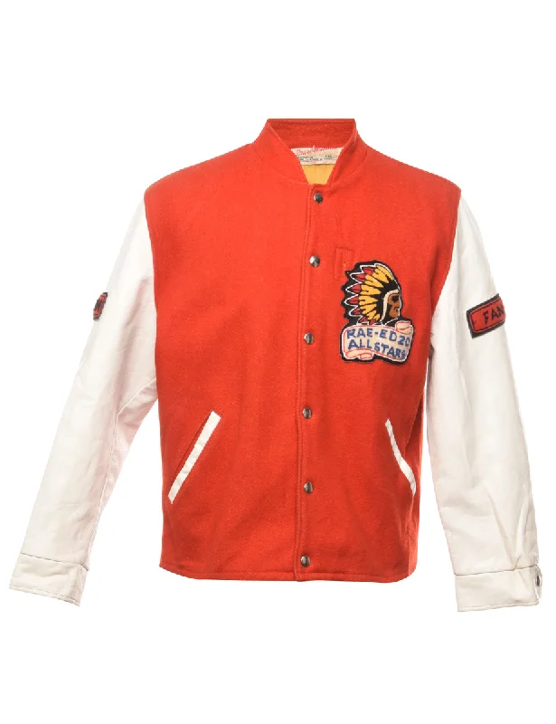 Poppper Front Team Jacket - M Satin Fabric Silk Fabric Chiffon Fabric