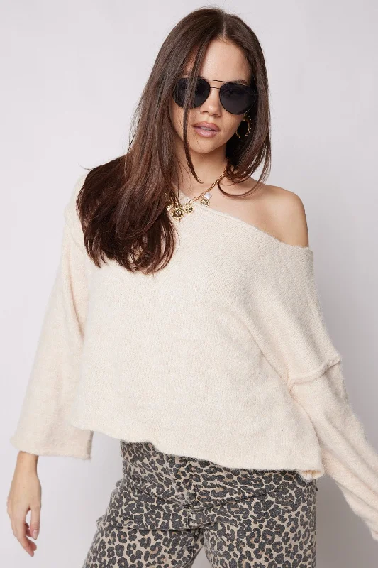 Cian Bell Sleeve Sweater Collared Crew Neck Turtle Neck