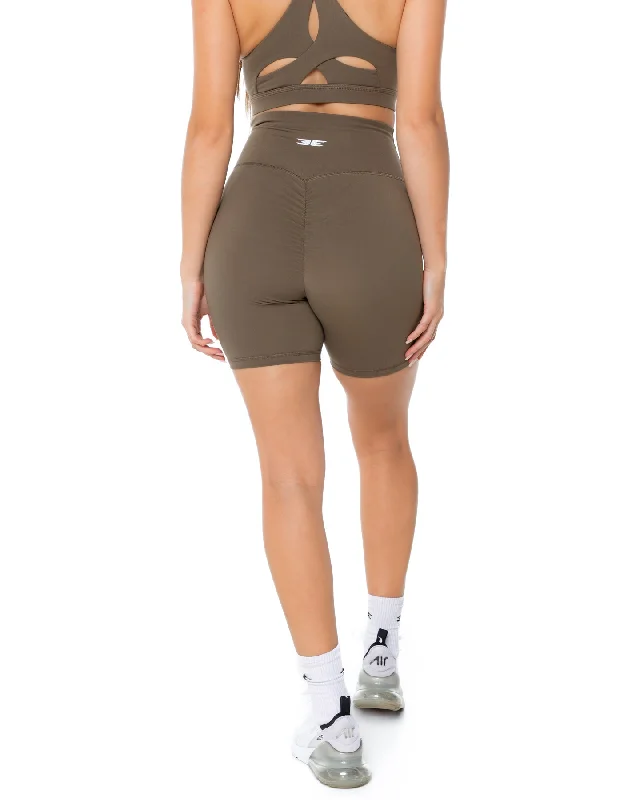 Aura Scrunch Shorts - Dusty Khaki