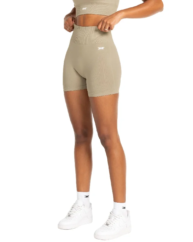 Elite Seamless V2 Shorts - Beige (Subtle Scrunch)