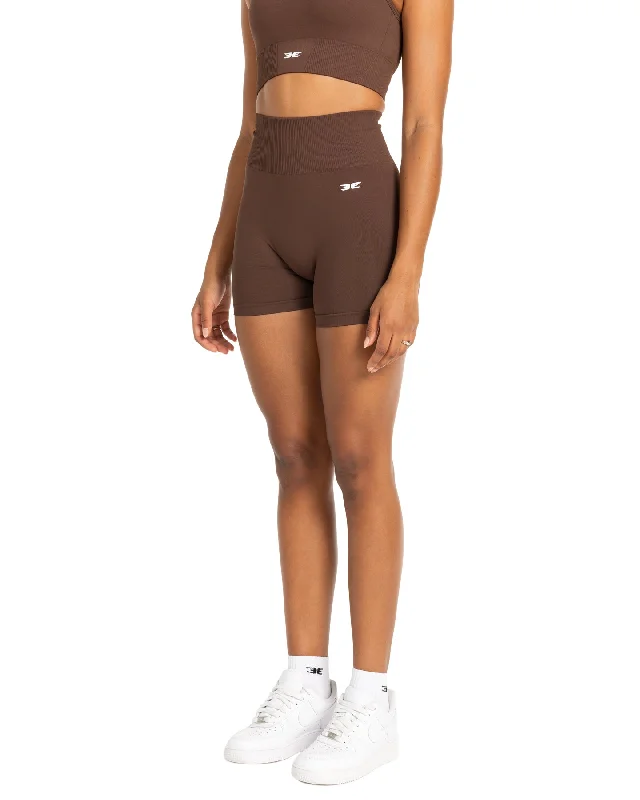 Elite Seamless V2 Shorts - Chocolate (Subtle Scrunch)