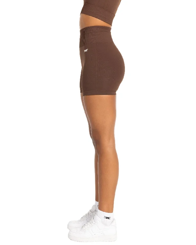 Elite Seamless V2 Shorts - Chocolate (Subtle Scrunch)