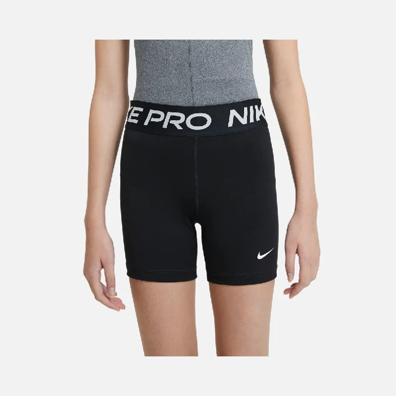 Nike Pro Big Kid's Girl's Shorts -Black/White