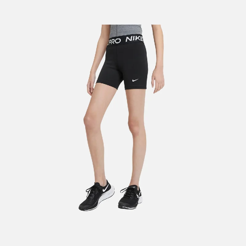 Nike Pro Big Kid's Girl's Shorts -Black/White