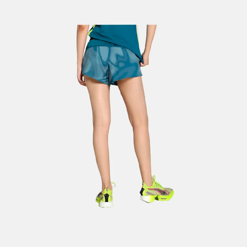 Puma Favourite Velocity 3"" Printed Women's Woven Running Shorts -Ocean Tropic