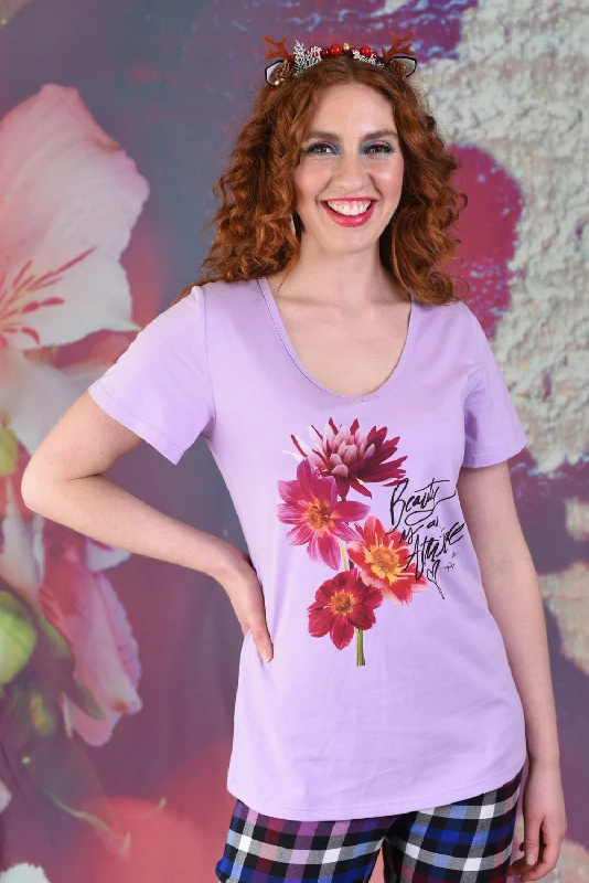 Beauty Is An Attitude Tee - Lilac - SALE