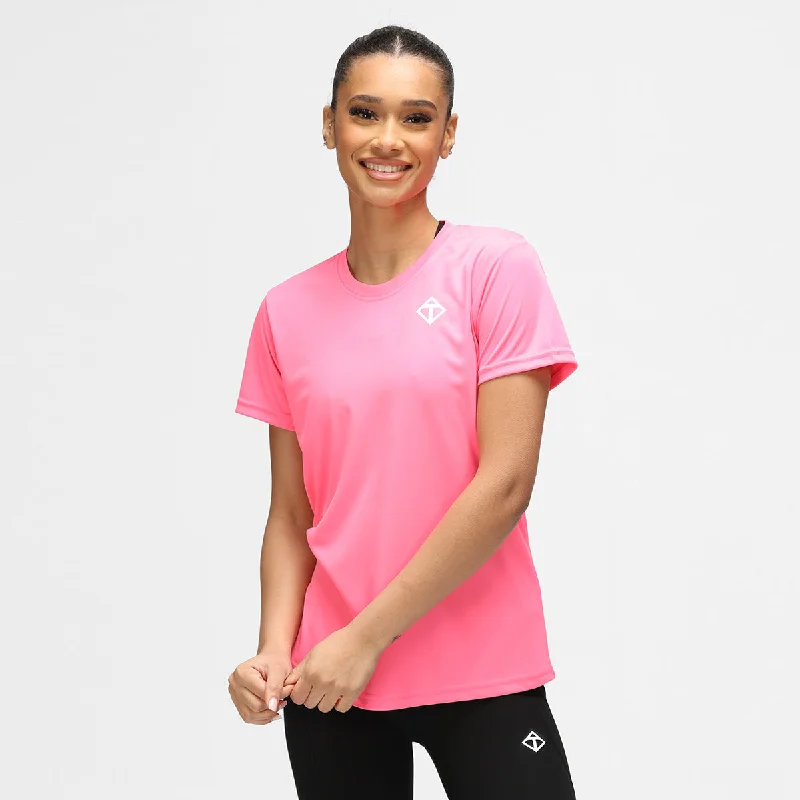 Bright Pink Diamond Ladies Technical T-Shirt