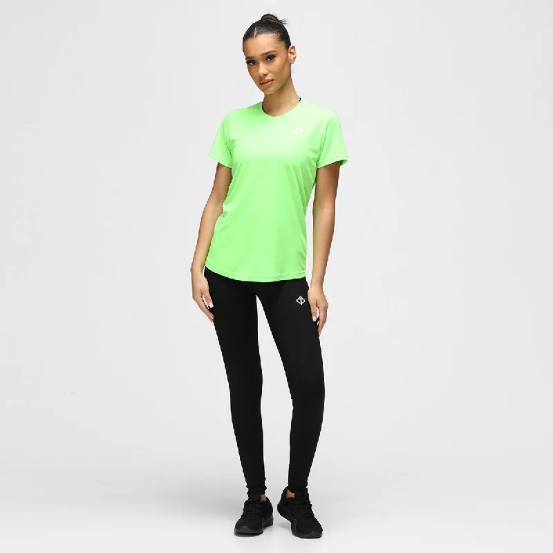 Lime Green Diamond Ladies Technical T-Shirt