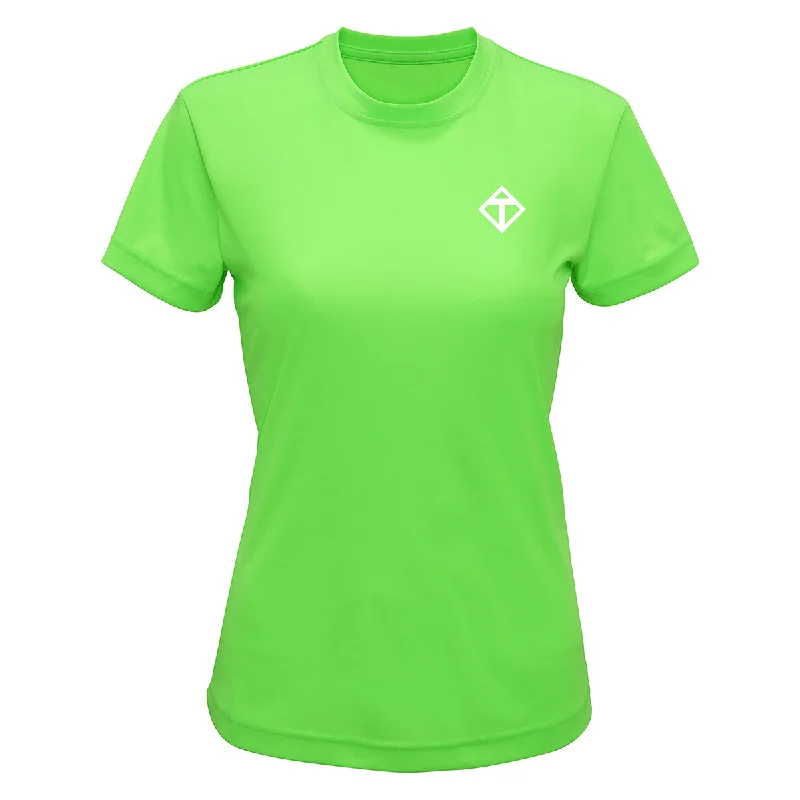 Lime Green Diamond Ladies Technical T-Shirt