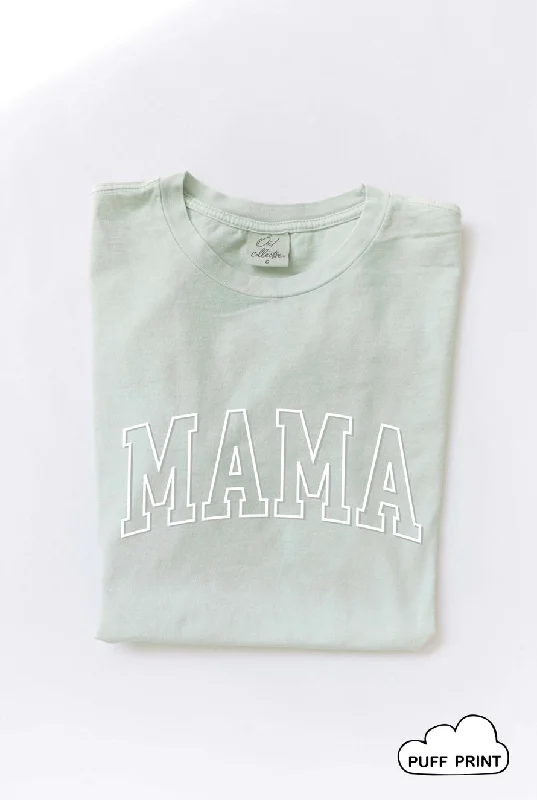 Mama Puff Print Mineral Wash Graphic Tee in Sage