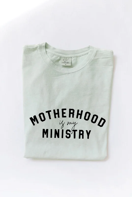 Motherhood is My Ministry Graphic Tee in Sage