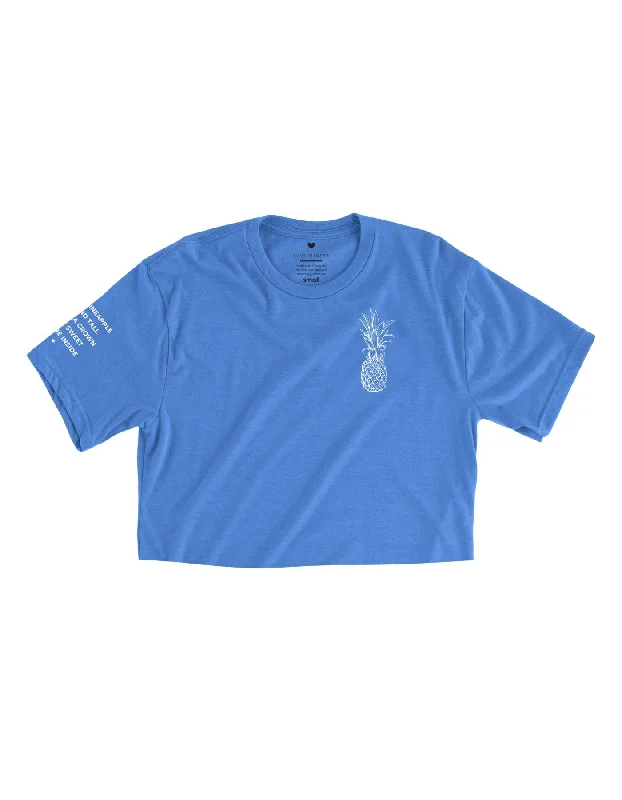 Pineapple Logo Crop Tee - Columbia Blue