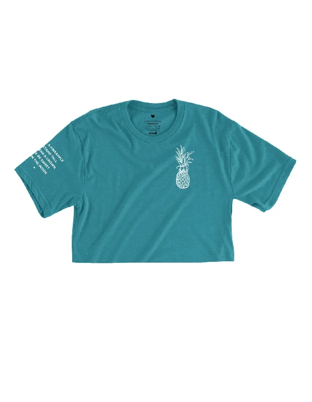 Pineapple Logo Crop Tee - Tropic Teal