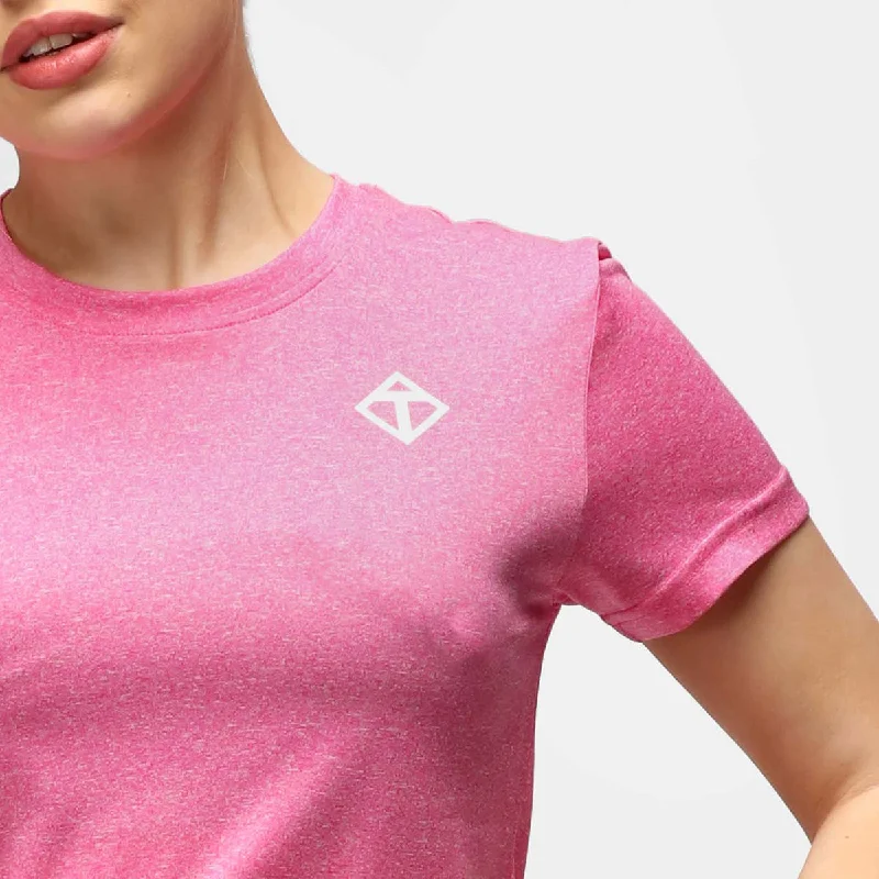 Pink Melange Diamond Ladies Technical T-Shirt