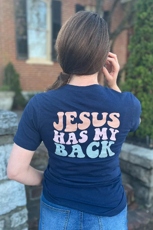 Jesus Has My Back Graphic Tee in True Navy (FINAL SALE)