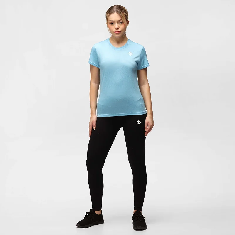 Turquoise Melange Diamond Ladies Technical T-Shirt