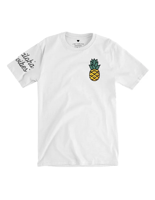 Yellow Pineapple Logo Tee - White