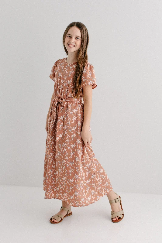 'Esther' Girl Floral Print Maxi Dress