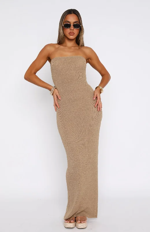 Get It Right Strapless Maxi Dress Dusty Olive