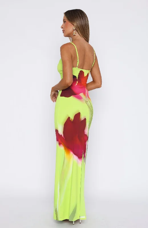 Take A Breath Maxi Dress Lime Blossom