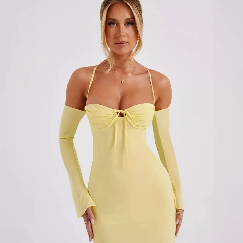 Townlike Elegant Midi Long Slim Bodycon Dress