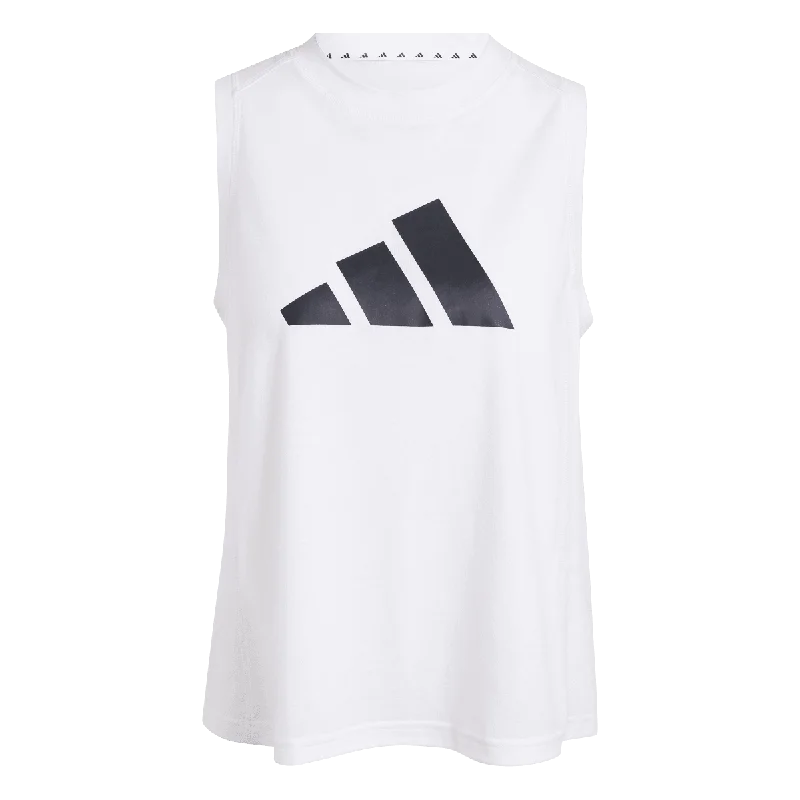 adidas Training Essentials Logo Tank Top - Womens - White/Black