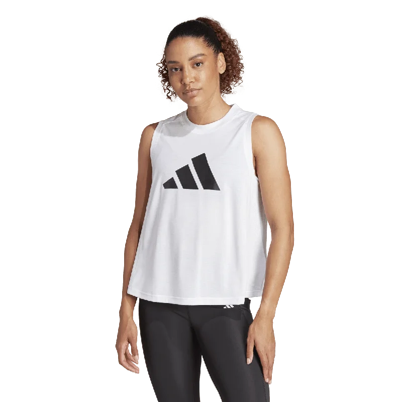 adidas Training Essentials Logo Tank Top - Womens - White/Black